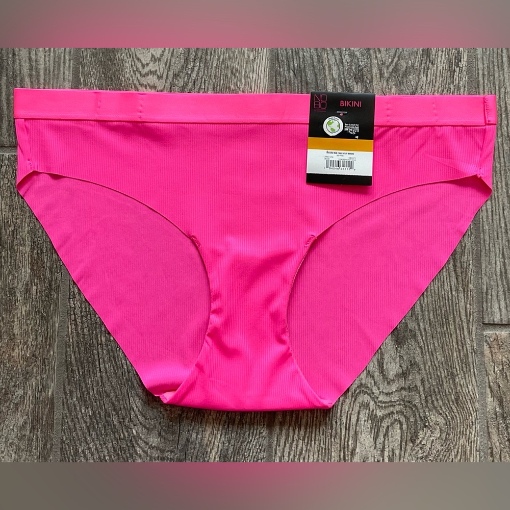 New Nobo, No Boundaries Micro Rib Free Cut Bikini Panties You Pick Size BB Pink